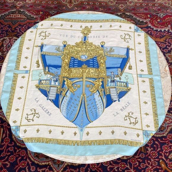 Hermes Vue du Carrosse de La Galere La Reale Silk Scarf 90cm - Picture 2 of 15